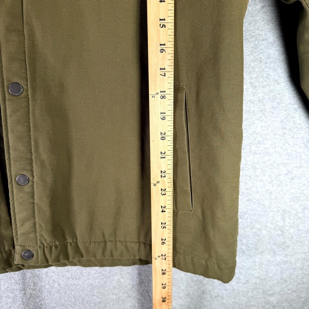 Bonobos Work Jacket Men's Large Olive Sherpa Fleece Lined Button Up Shacket‎ - Picture 5 of 9